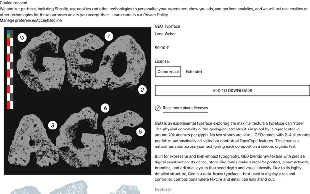 GEO Typeface specimen from 6TM Magazine