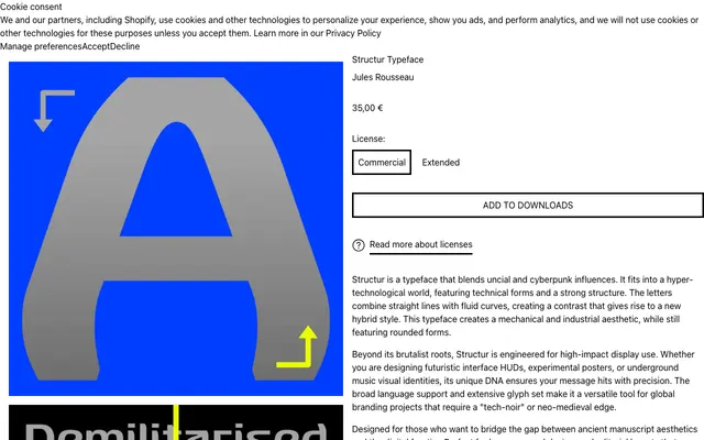 Structur Typeface specimen from 6TM Magazine