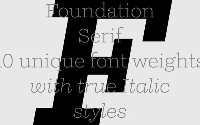 Foundation Serif specimen from A2-Type