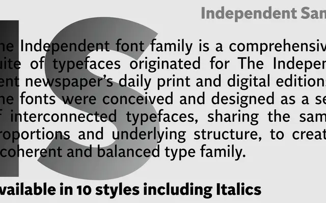 Independent Sans specimen from A2-Type