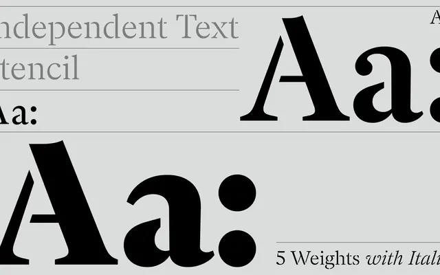 Independent Text Stencil specimen from A2-Type