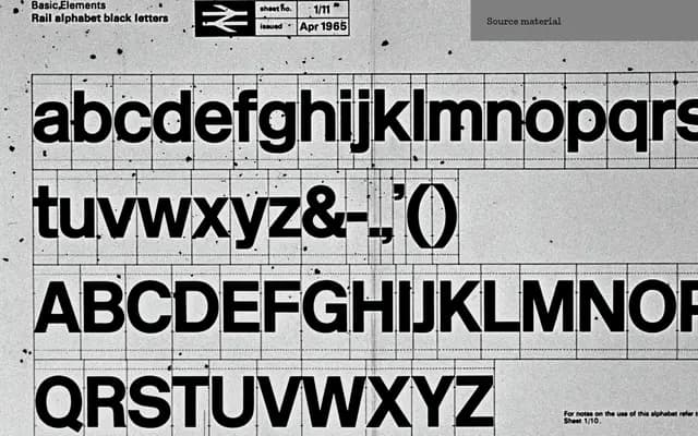 New Rail Alphabet specimen from A2-Type