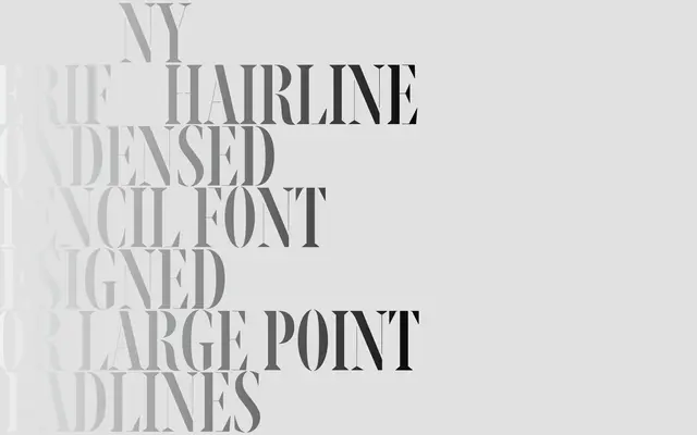 Ny. Serif Condensed Stencil specimen from A2-Type
