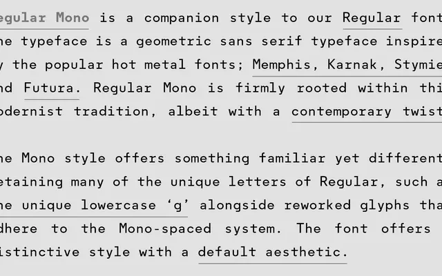 Regular Mono specimen from A2-Type