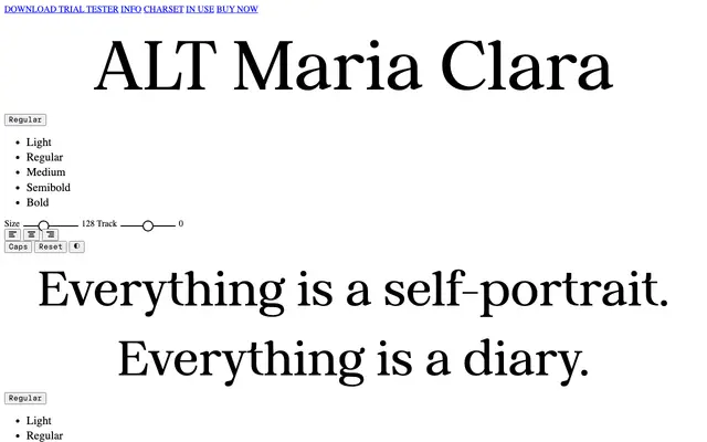 ALT Maria Clara specimen from ALT.tf