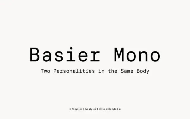Basier Mono specimen from atipo foundry