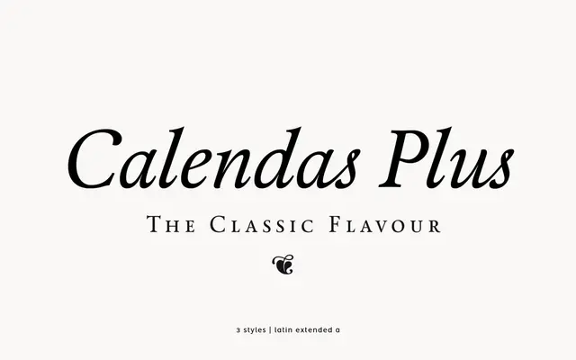 Calendas Plus specimen from atipo foundry
