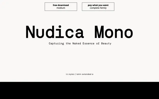 Nudica Mono specimen from atipo foundry
