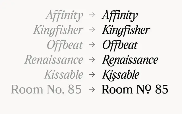 Sfizia specimen from atipo foundry