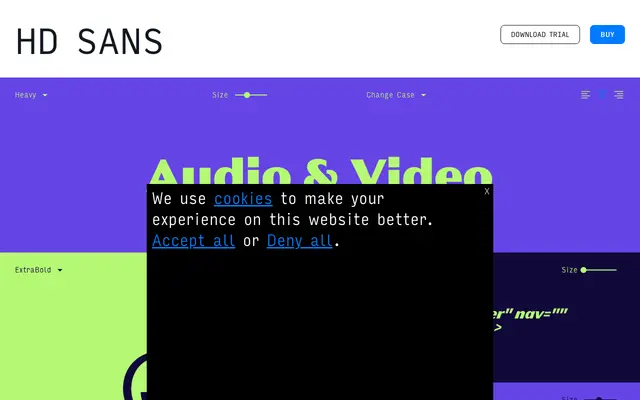 HD Sans specimen from Bastarda