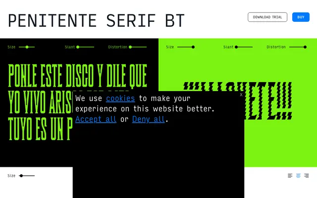 Penitente Serif BT specimen from Bastarda