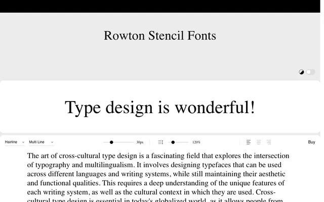 Rowton Stencil specimen from Black Foundry