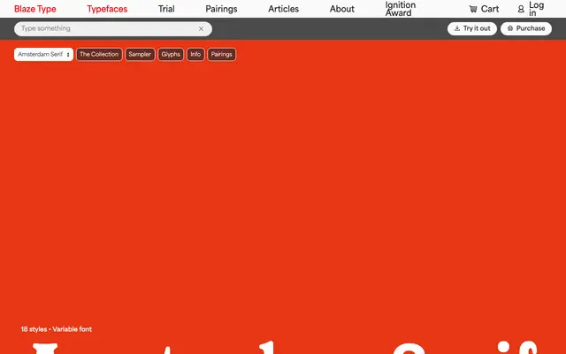 Amsterdam Serif specimen from Blaze Type