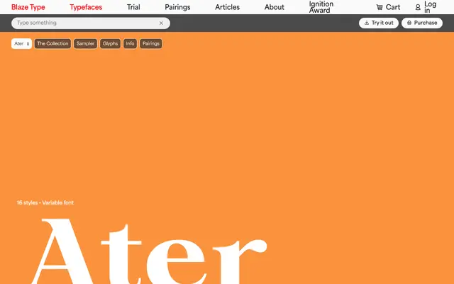 Ater specimen from Blaze Type