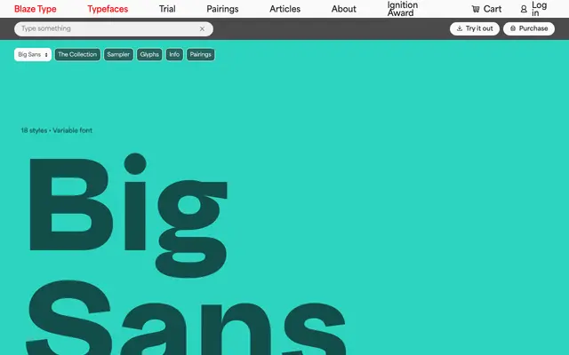 Big Sans specimen from Blaze Type