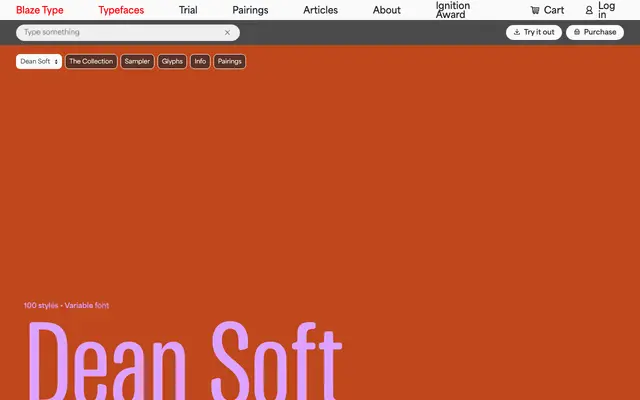 Dean Soft specimen from Blaze Type