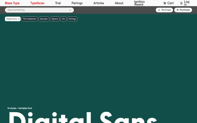Digital Sans specimen from Blaze Type