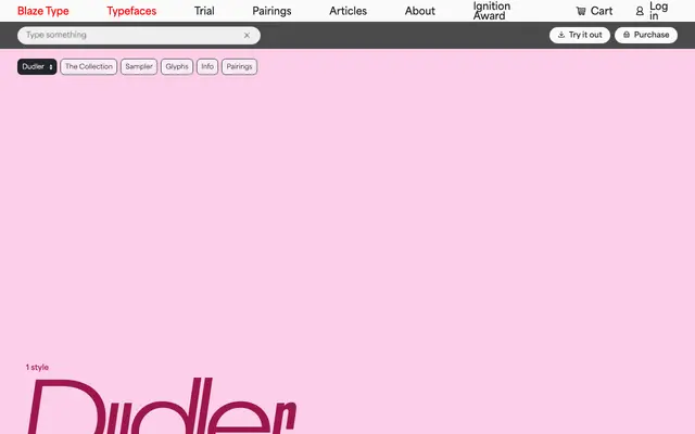 Dudler specimen from Blaze Type