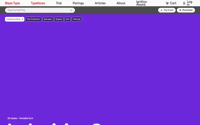 Indecisive Sans specimen from Blaze Type