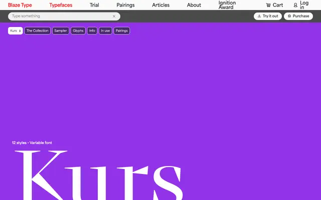 Kurs specimen from Blaze Type