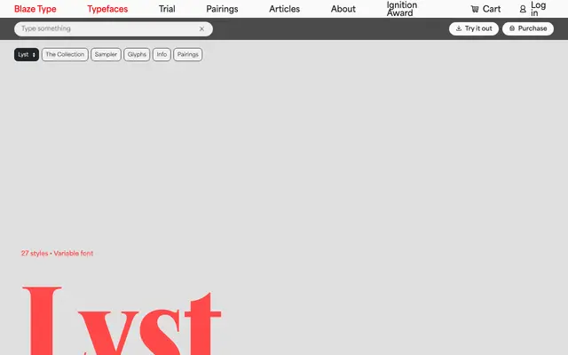 Lyst specimen from Blaze Type
