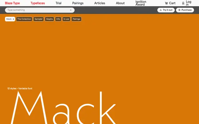 Mack specimen from Blaze Type