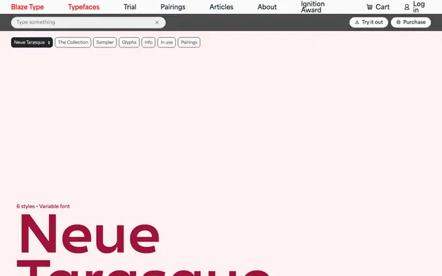 Neue Tarasque specimen from Blaze Type