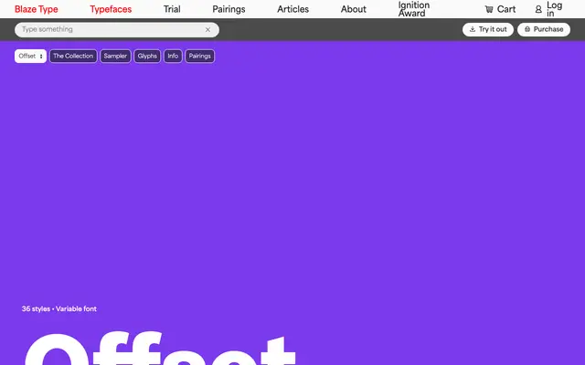 Offset specimen from Blaze Type