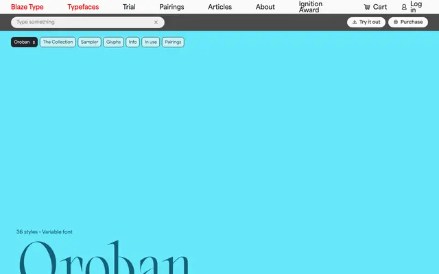 Oroban specimen from Blaze Type