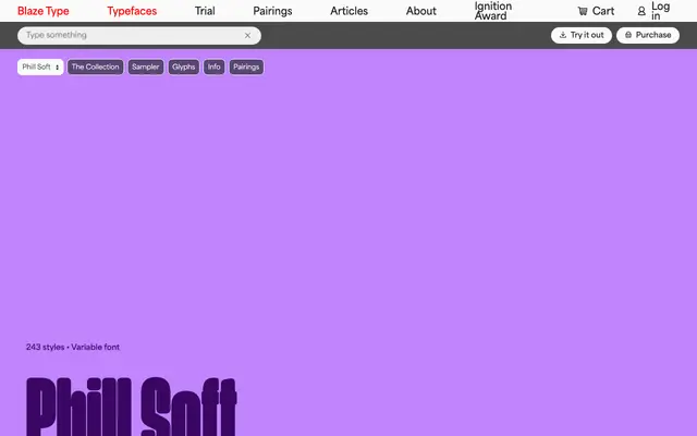 Phill Soft specimen from Blaze Type