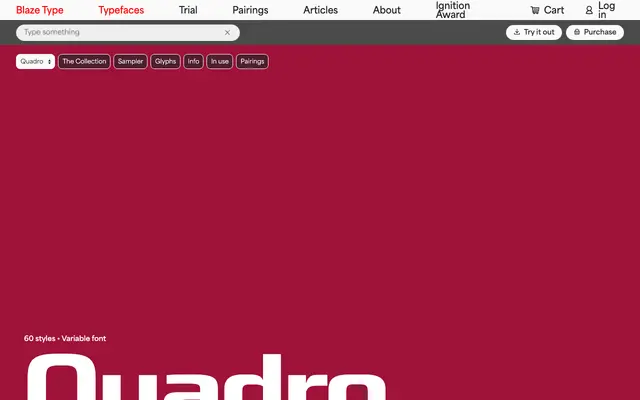 Quadro specimen from Blaze Type