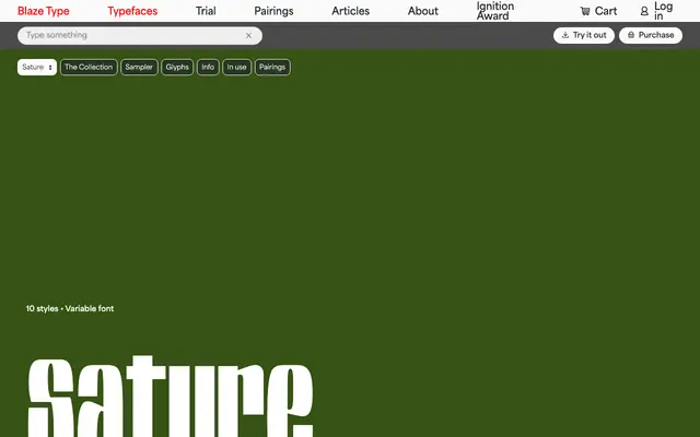 Sature specimen from Blaze Type