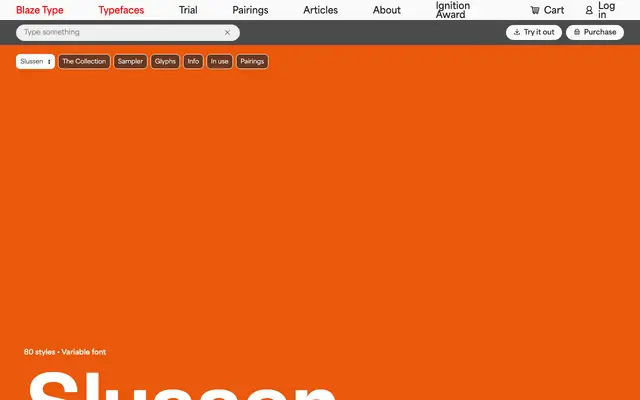 Slussen specimen from Blaze Type