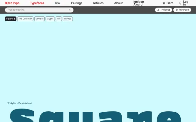 Square specimen from Blaze Type