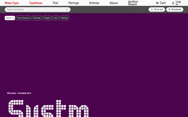 Systm specimen from Blaze Type