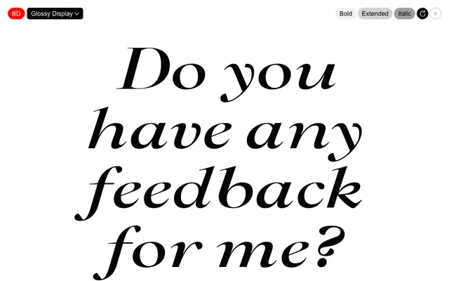 Glossy Display specimen from Bold Decisions