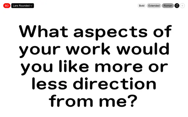 Lars Rounded specimen from Bold Decisions