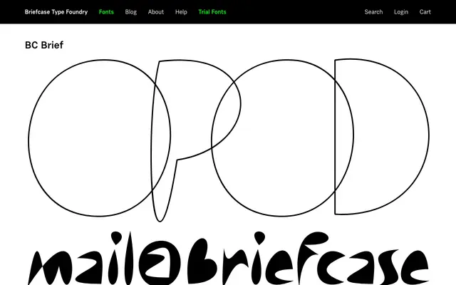 BC Brief specimen from Briefcase Type Foundry