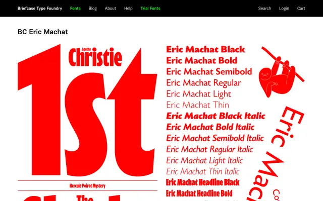 BC Eric Machat specimen from Briefcase Type Foundry