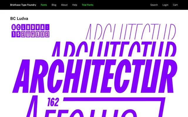 BC Ludva specimen from Briefcase Type Foundry
