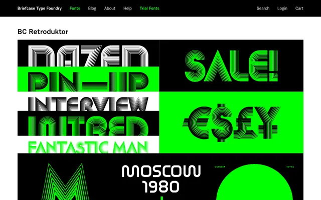BC Retroduktor specimen from Briefcase Type Foundry