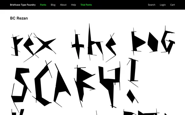 BC Rezan specimen from Briefcase Type Foundry