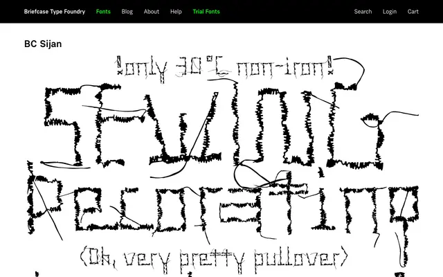 BC Sijan specimen from Briefcase Type Foundry