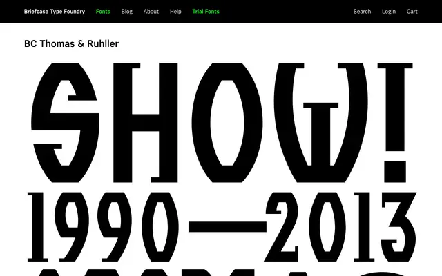 BC Thomas & Ruhller specimen from Briefcase Type Foundry