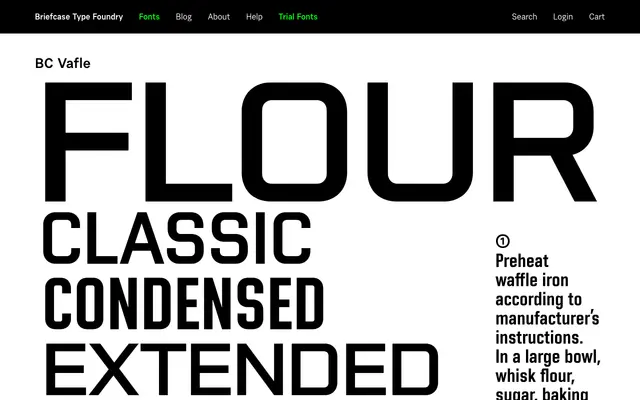 BC Vafle specimen from Briefcase Type Foundry