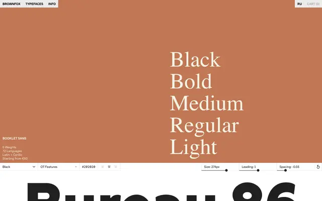 Booklet Sans specimen from Brownfox
