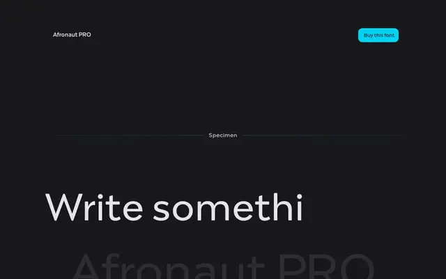 Afronaut PRO specimen from Capitalics
