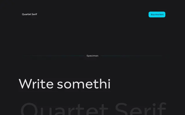 Quartet Serif specimen from Capitalics