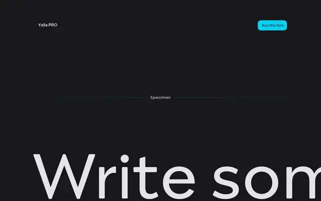 Yalla PRO specimen from Capitalics