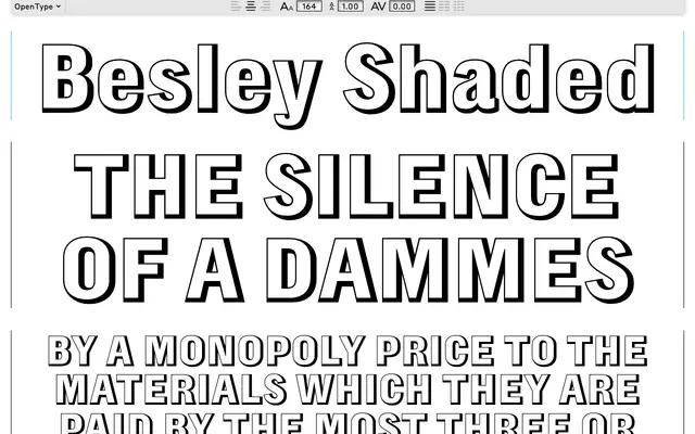 Besley Shaded specimen from Commercial Type